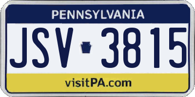 PA license plate JSV3815