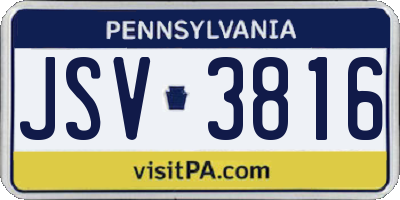 PA license plate JSV3816