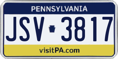 PA license plate JSV3817