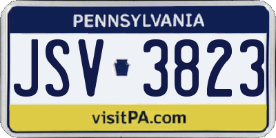 PA license plate JSV3823