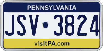 PA license plate JSV3824