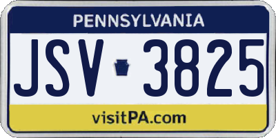 PA license plate JSV3825