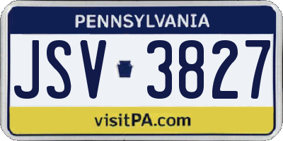 PA license plate JSV3827