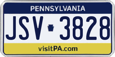 PA license plate JSV3828