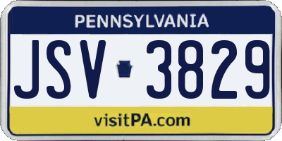 PA license plate JSV3829