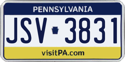 PA license plate JSV3831