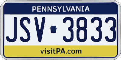 PA license plate JSV3833