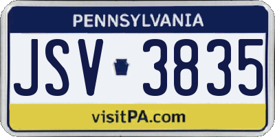 PA license plate JSV3835