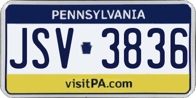 PA license plate JSV3836