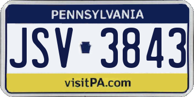 PA license plate JSV3843