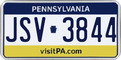 PA license plate JSV3844