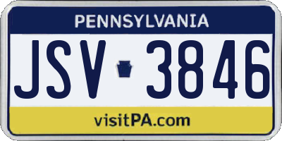 PA license plate JSV3846