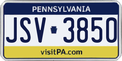 PA license plate JSV3850