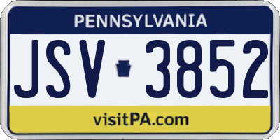 PA license plate JSV3852