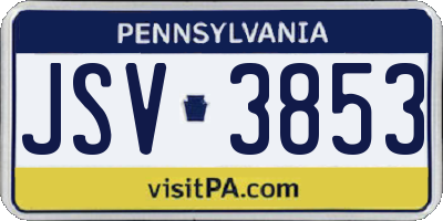 PA license plate JSV3853