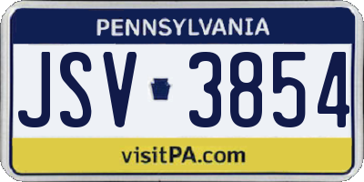 PA license plate JSV3854