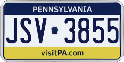 PA license plate JSV3855