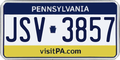 PA license plate JSV3857