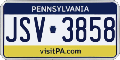 PA license plate JSV3858
