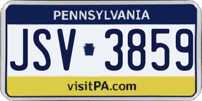 PA license plate JSV3859