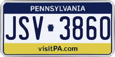 PA license plate JSV3860