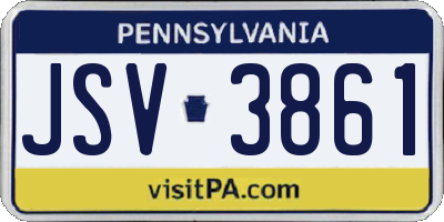 PA license plate JSV3861