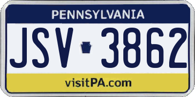 PA license plate JSV3862