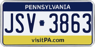 PA license plate JSV3863