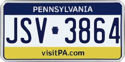 PA license plate JSV3864