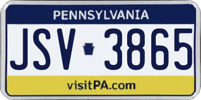 PA license plate JSV3865