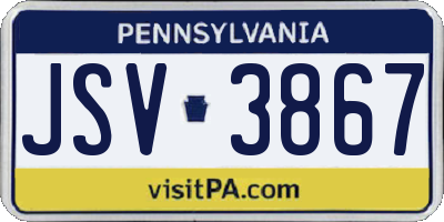 PA license plate JSV3867