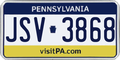 PA license plate JSV3868