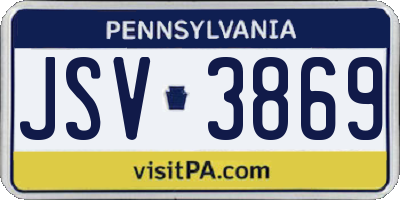 PA license plate JSV3869