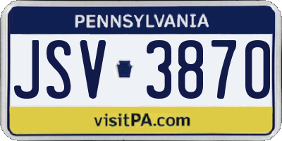 PA license plate JSV3870