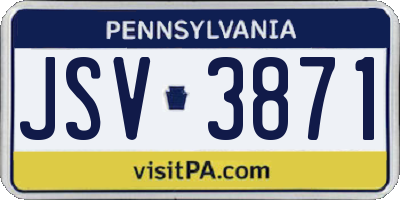 PA license plate JSV3871
