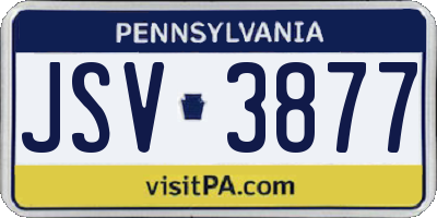 PA license plate JSV3877