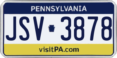 PA license plate JSV3878