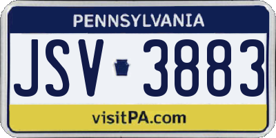 PA license plate JSV3883