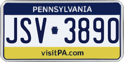 PA license plate JSV3890