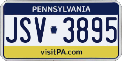 PA license plate JSV3895