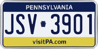 PA license plate JSV3901