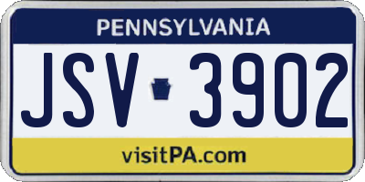 PA license plate JSV3902