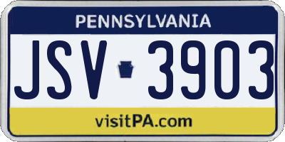 PA license plate JSV3903