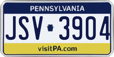 PA license plate JSV3904