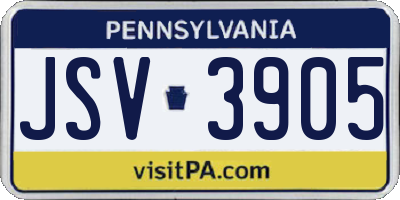 PA license plate JSV3905