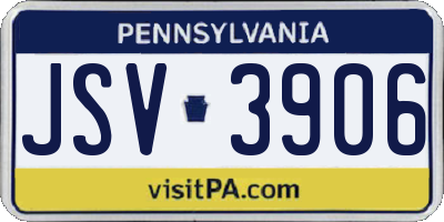 PA license plate JSV3906