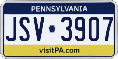 PA license plate JSV3907