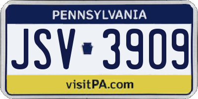 PA license plate JSV3909