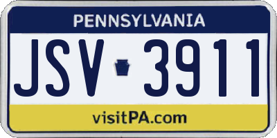 PA license plate JSV3911