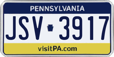 PA license plate JSV3917